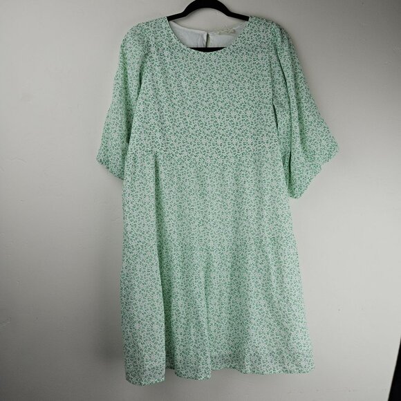 HOPE AVE Dress Prairie Boho Micro Floral Viscose 16 Tiered A Line - Picture 1 of 14